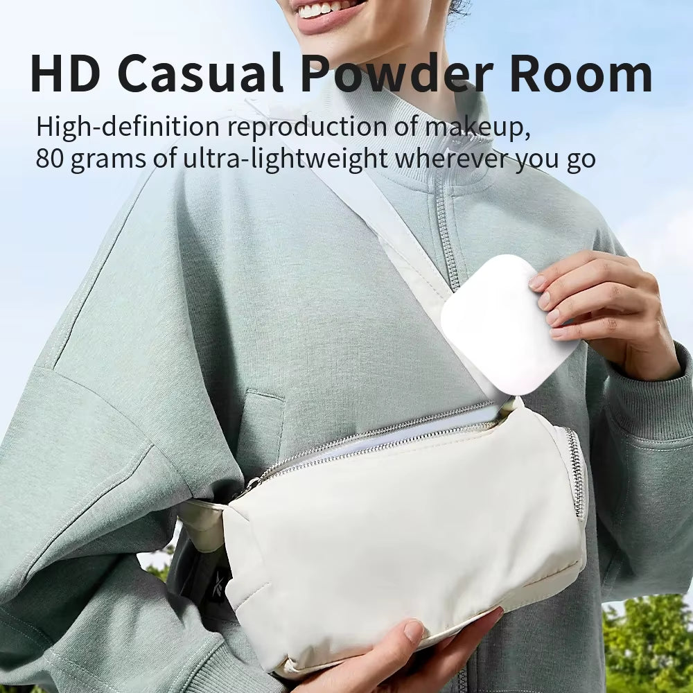 Compact LED Folding Makeup Mirror — Portable, Pocket-Size with 2× Magnifier