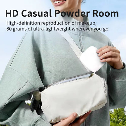 Compact LED Folding Makeup Mirror — Portable, Pocket-Size with 2× Magnifier