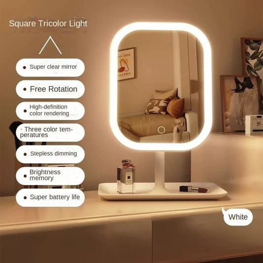 Illuminate Your Beauty: 2025 Touch Control Dimmable LED Makeup Mirror in 3 Stunning Colors - Perfect for Home and Travel!