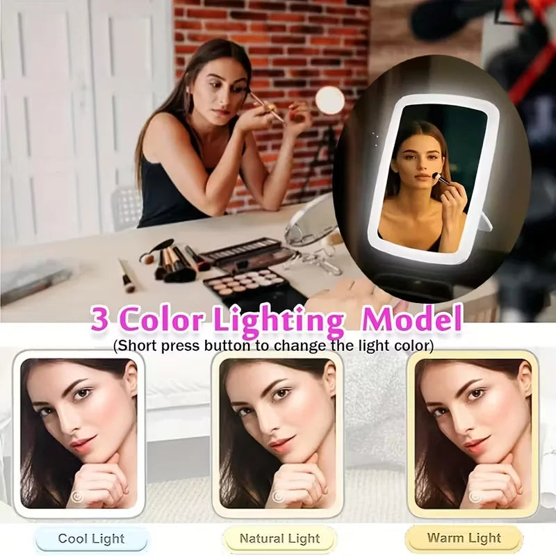 Enhance Your Beauty Routine with a Compact, Illuminated LED Makeup Mirror suitable for Travel.