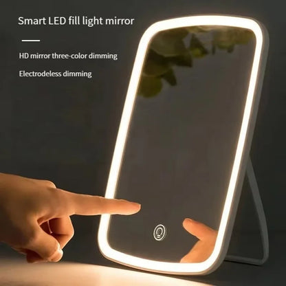 Enhance Your Beauty Routine with a Compact, Illuminated LED Makeup Mirror suitable for Travel.
