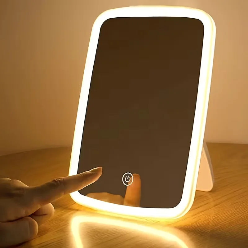 Enhance Your Beauty Routine with a Compact, Illuminated LED Makeup Mirror suitable for Travel.