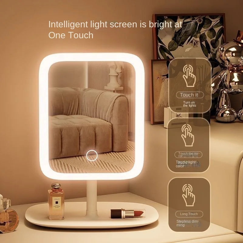 Illuminate Your Beauty: 2025 Touch Control Dimmable LED Makeup Mirror in 3 Stunning Colors - Perfect for Home and Travel!